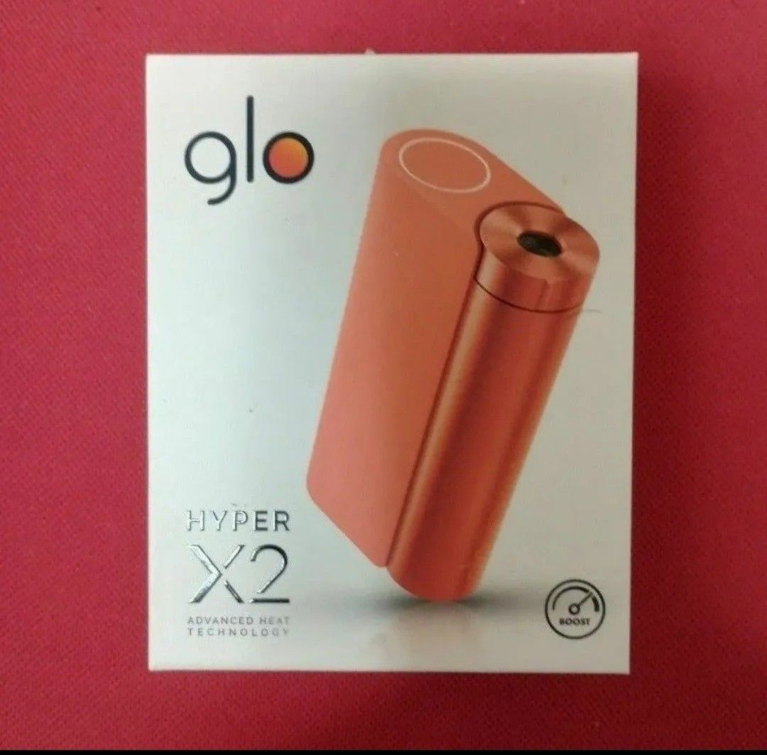 【新品未使用品】送料無料：開封後発送 電子タバコ glo HYPER X2 メタルオレンジ グロー