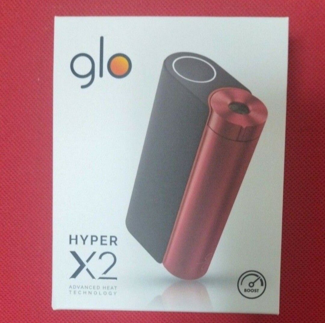 【新品未使用品】送料無料：開封後発送 電子タバコ glo HYPER X2 ブラックレッド グロー