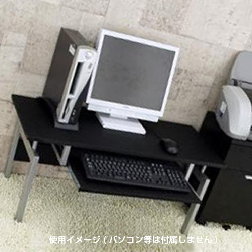 パソコンデスク 机 ロータイプ ( スライドテーブル付き ) PCラック 座卓 幅90cm 奥行40cm 高さ41cm ワークデスク ブラック 5140の画像5