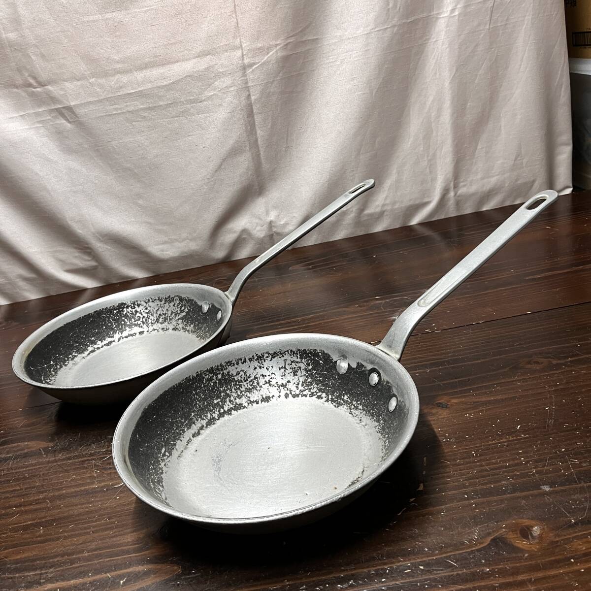  business use stainless steel fry pan single-handled pot 29cm 2 piece together eat and drink shop restaurant coffee shop (4289)