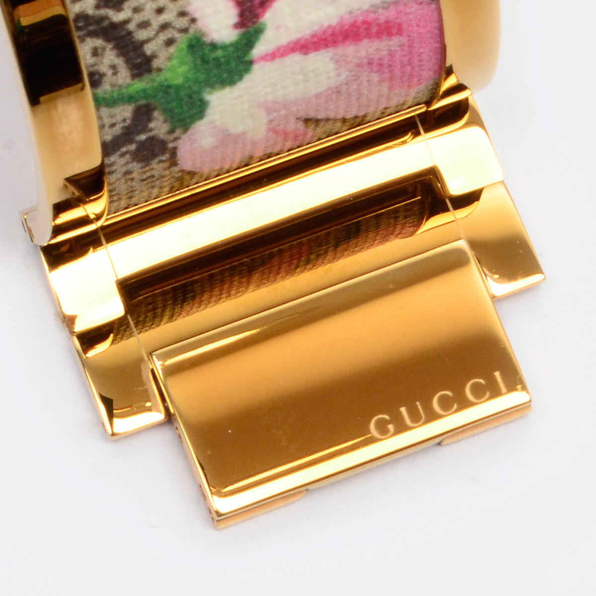 【レア】グッチ/GUCCI 112 トワール バングルウォッチ QZ クォーツ GGフローラ THE TWIRL ゴールド×ベージュ 腕時計の画像5