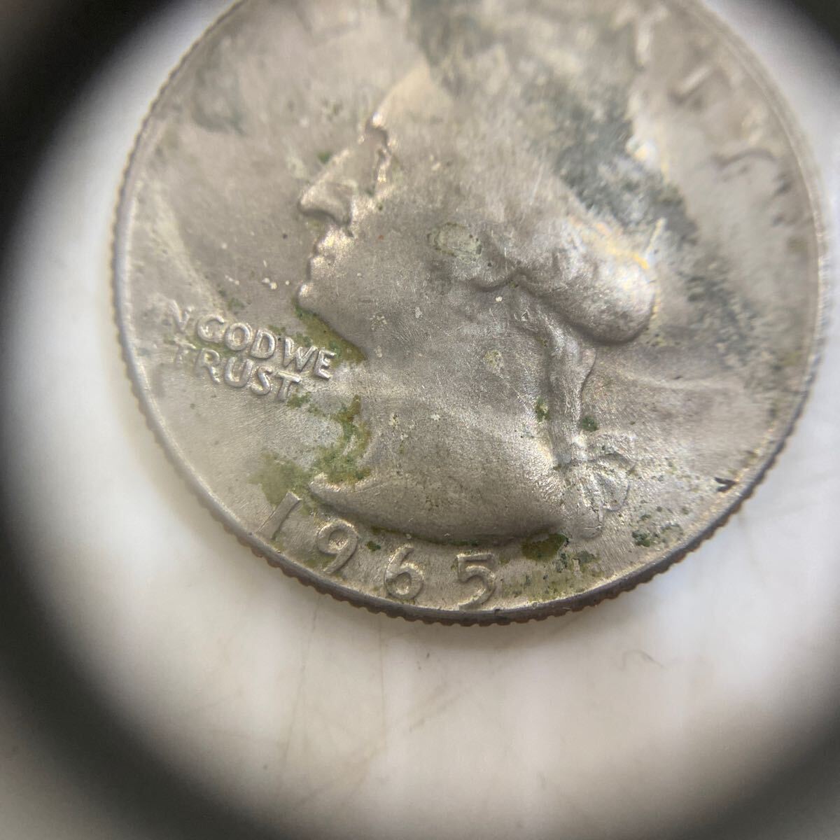 アメリカ 古銭 2枚 ハーフダラー クオーターダラー LIBERTY リバティ ケネディ コイン 外国銭 硬貨 1967 1965 アンティーク QUARTER DOLLARの画像8