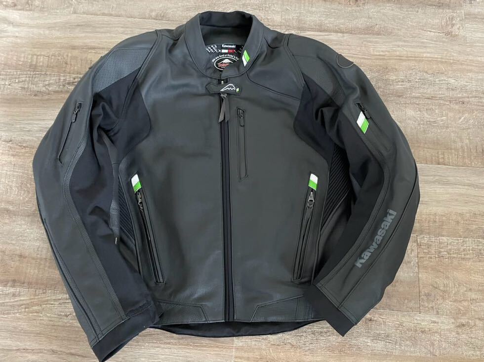 【新品同様！売切】 KUSHITANI × Kawasaki CHROME JACKET SE L ) クシタニ カワサキ レザージャケット クロームジャケット SE Lサイズの画像1