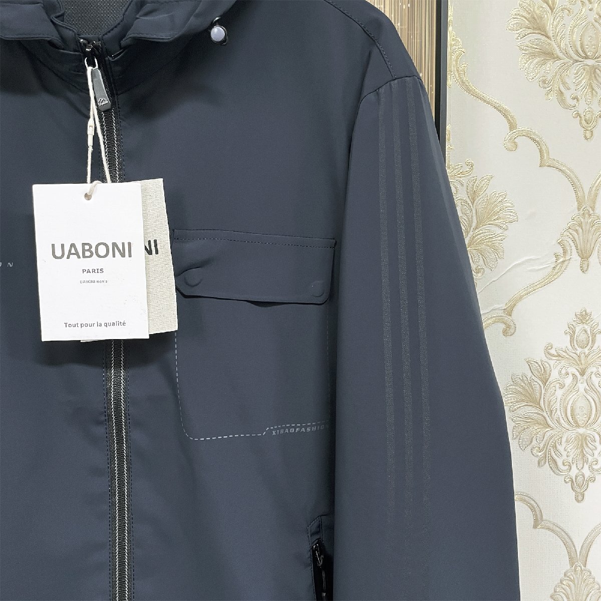 最上級EU製＆定価6万◆UABONI*Paris*ジャケット*ユアボニ*パリ発◆上品 ソフト 快適 シンプル オシャレ アウター 定番 普段着 春秋 2XL/52_画像6