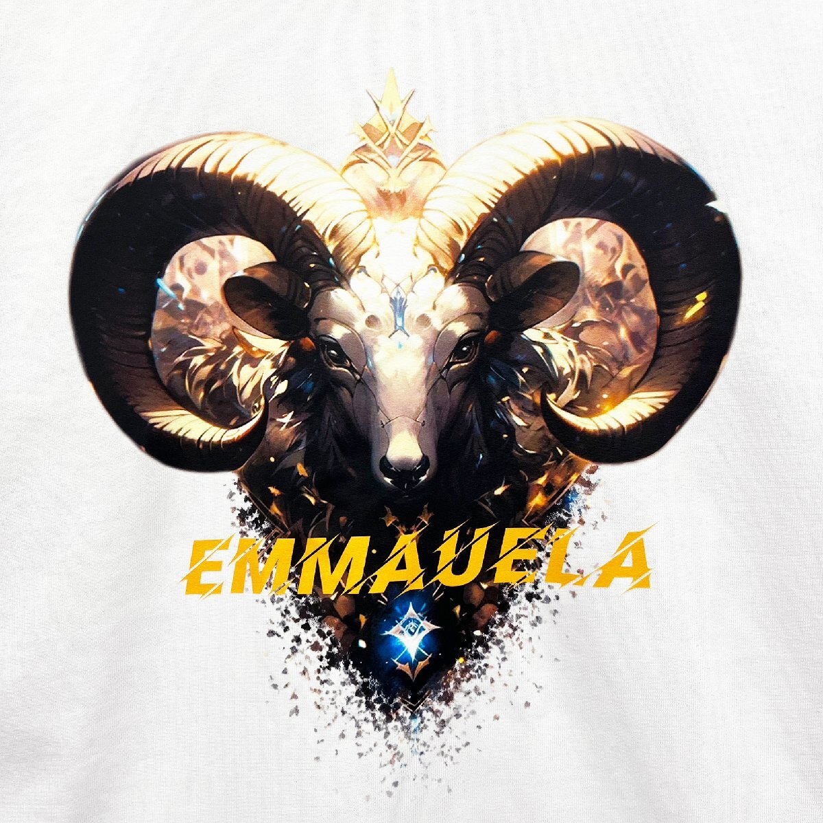 新作・半袖Tシャツ 定価2万◆Emmauela・イタリア・ミラノ発◆コットン100％ 通気 快適 おひつじ座 オシャレ トップス カッコイイ 普段着 M_画像3