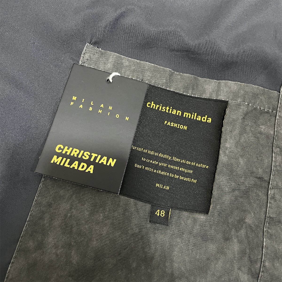 定価6万★christian milada・ミラノ発・ジャケット★薄手 柔らかい 通気 ウオッシュ加工 ビィンテージ ブルゾン アメカジ レトロ 街着 L_画像9