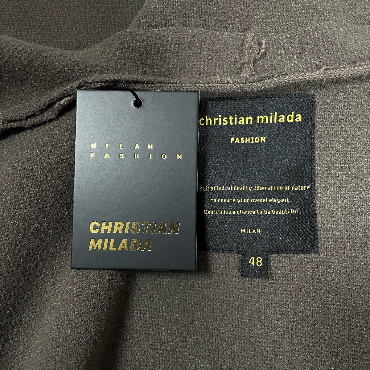 定価5万★christian milada・ミラノ発・カーディガン★上質 ミンク混 高級 ニット 保温 無地 長袖 ミニマル ユニセックス 秋冬 M/46サイズ_画像9