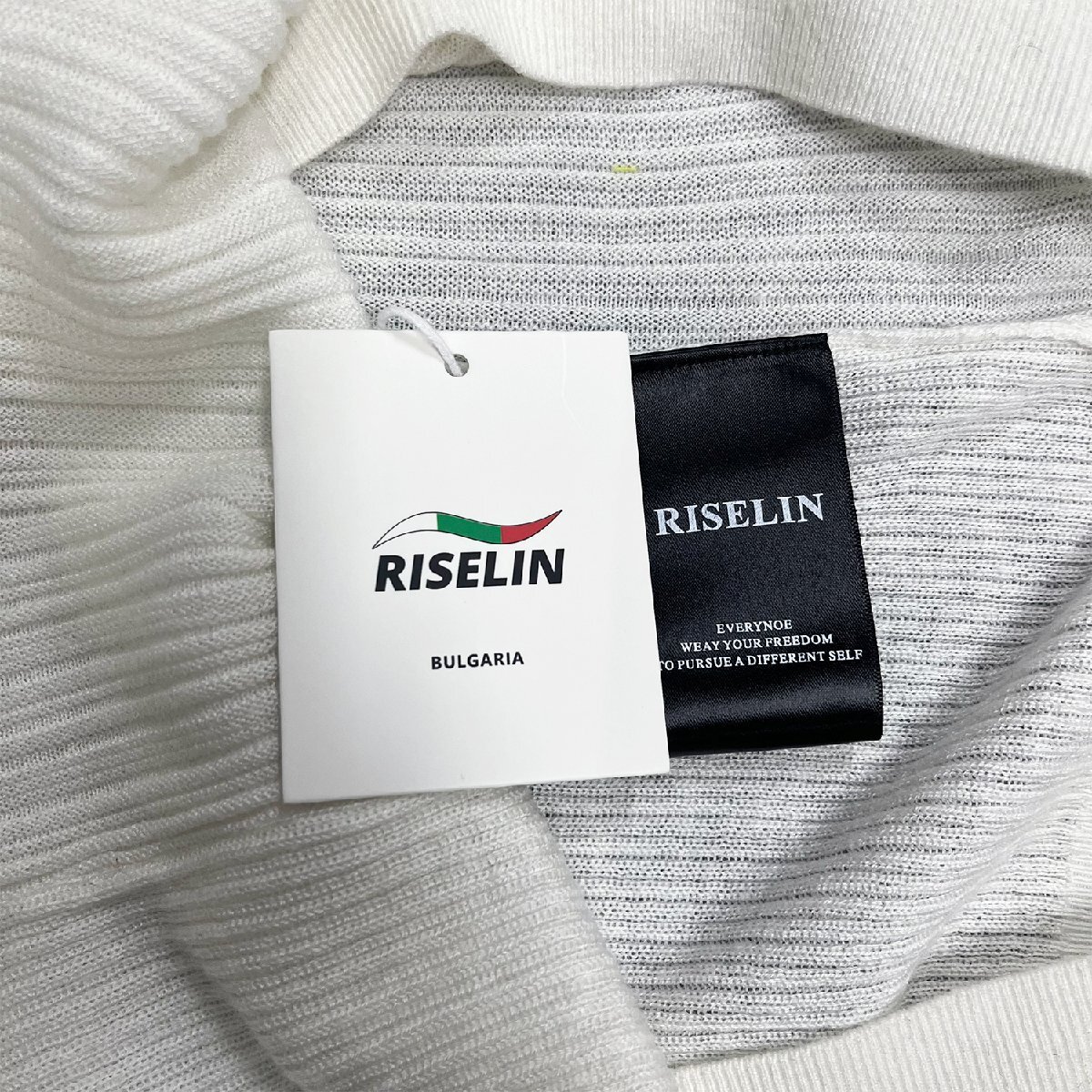 上級ヨーロッパ製※定価2万◆ブルガリア発※RISELIN タンクトップ ニット 通気 伸縮性 薄手 無地 レース トップス デート レディース L/48_画像9