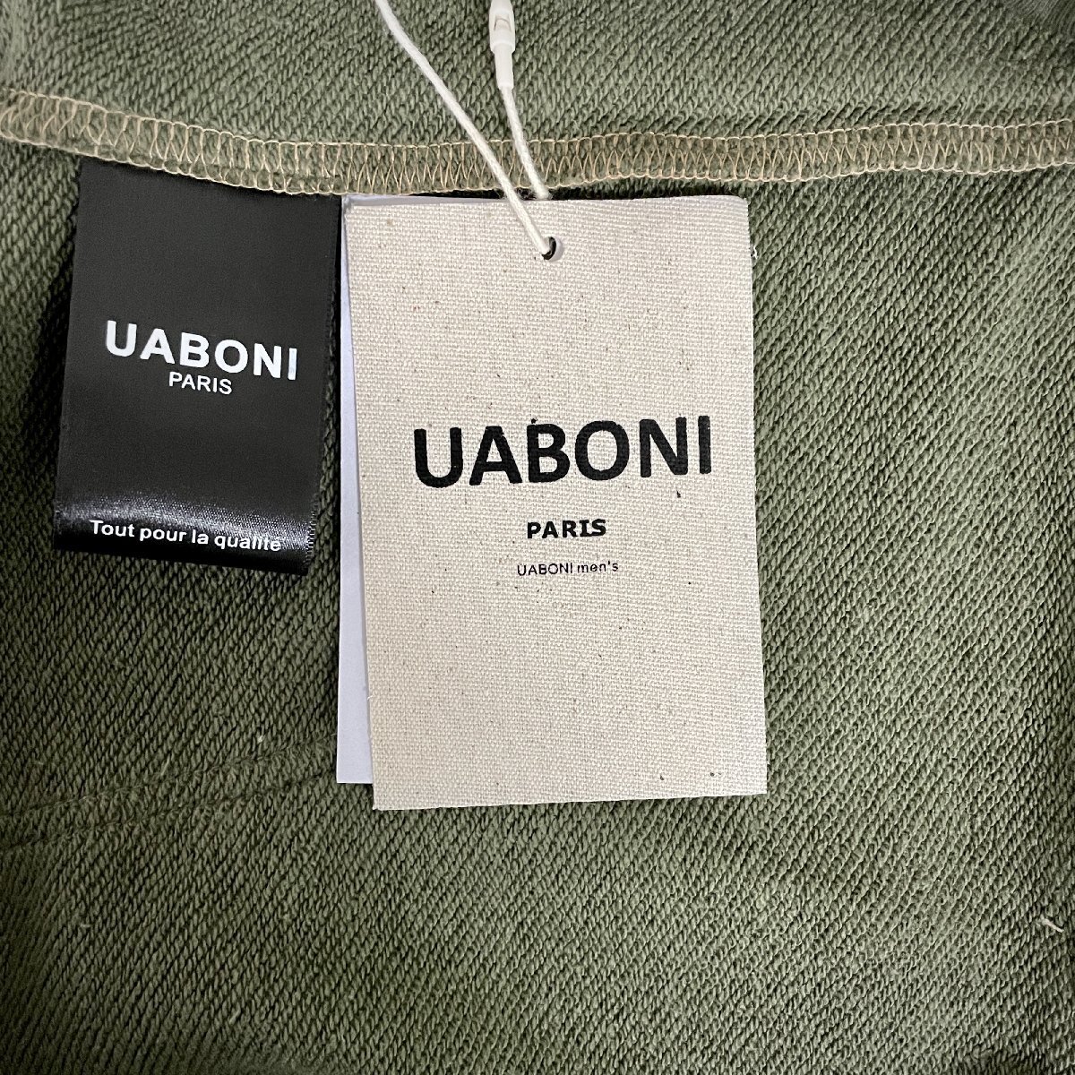 最高級EU製＆定価4万◆UABONI*Paris*ユアボニ*パーカー*フランス*パリ発◆スーピマ綿 軽量 切替 カラフル トレーナー プルオーバー XL/50_画像9