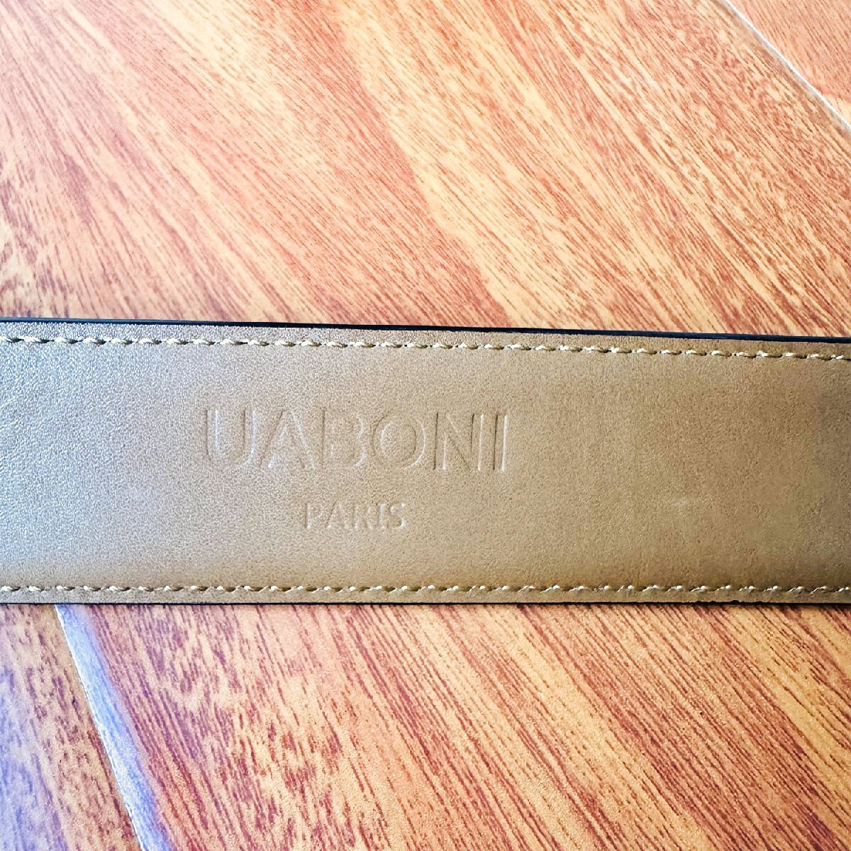 貴重品 EU製 定価9万◆UABONI*ユアボニ*幻のパティーヌ*ベルト◆手染 ゴールデン 調節可能 本革 レザー スーツ ビジネス 紳士用の画像8