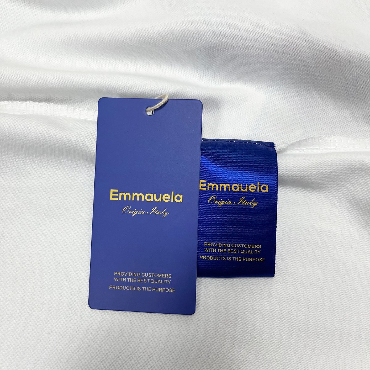 人気・半袖Ｔシャツ 定価2万◆Emmauela・イタリア・ミラノ発◆綿100％ 通気 吸湿 耐久 上品 ロゴ 英字 カットソー スウェット 絶賛 春夏2XL_画像9