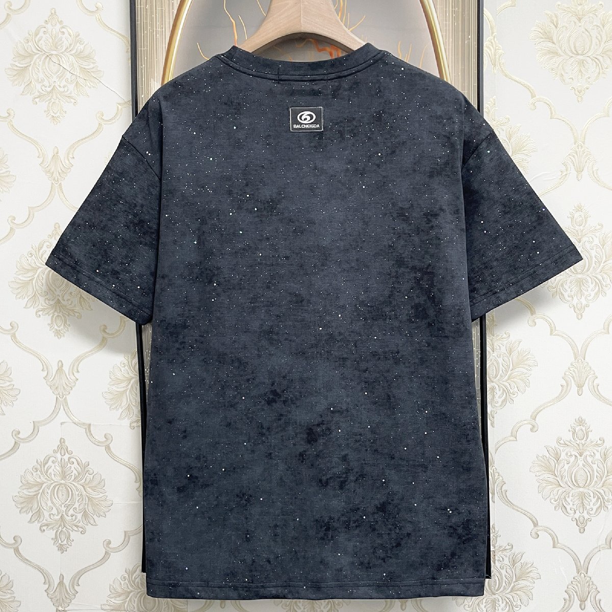 人気EU製＆定価2万◆UABONI*Paris*半袖Tシャツ*ユアボニ*パリ発◆高級 快適 薄手 キラキラ ウォッシュ加工 カットソー おしゃれ 街着 M/46の画像2