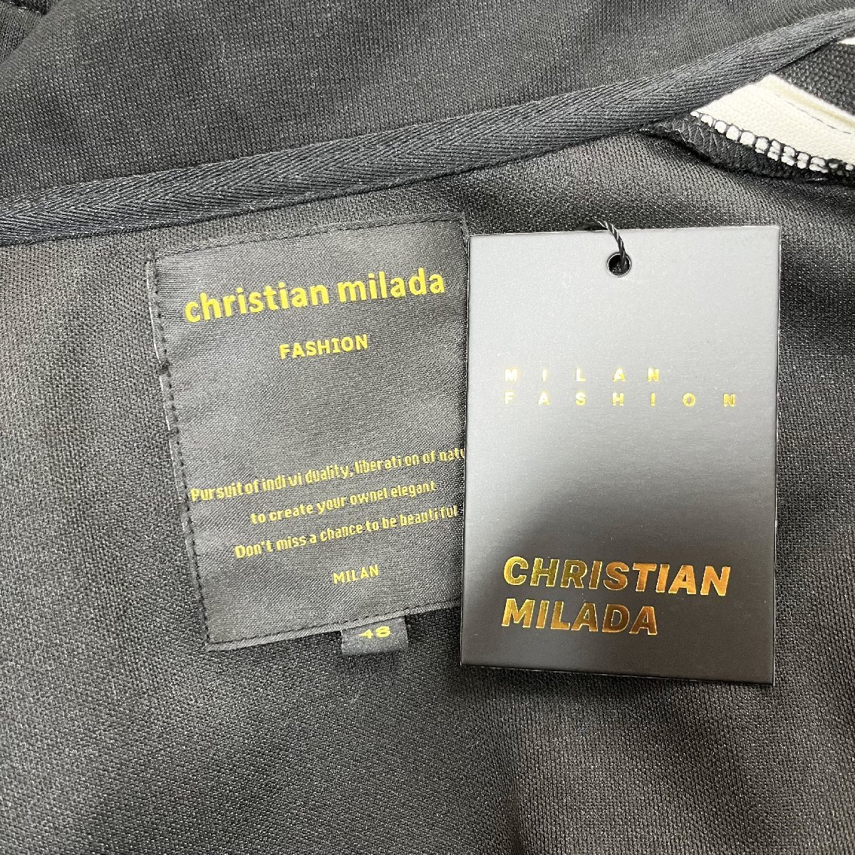 定価8万★christian milada・ミラノ発・上下セット★上品 快適 通気 刺 ストライプ 切替 ジャケット スウェットパンツ スポーツ 2XL/52の画像9