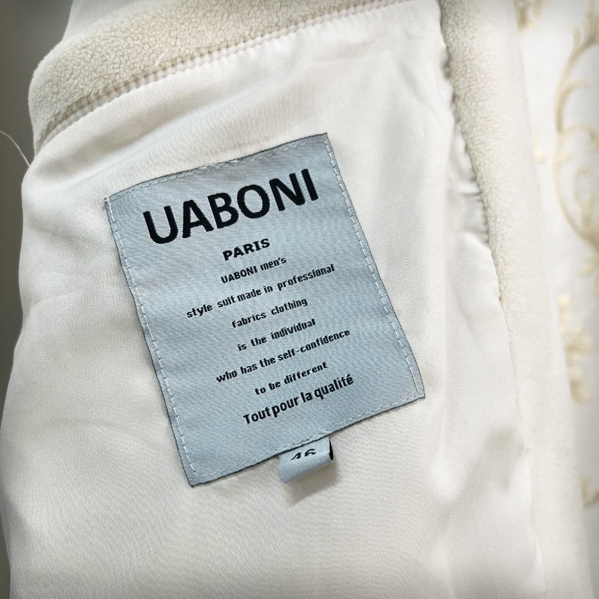 ★★逸品EU製＆定価8万◆UABONI*Paris*カシミヤジャケット*ユアボニ*パリ発◆上質カシミヤ100% ソフト 肉厚 暖か 防寒 スタジャン 2XL/52_画像9