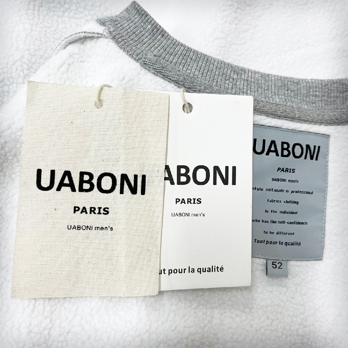 一枚限定EU製＆定価5万◆UABONI*Paris*トレーナー*ユアボニ*パリ発◆綿100％ 高級 裏起毛 暖かい 厚手 スウェット ストリート トップス XL_画像10