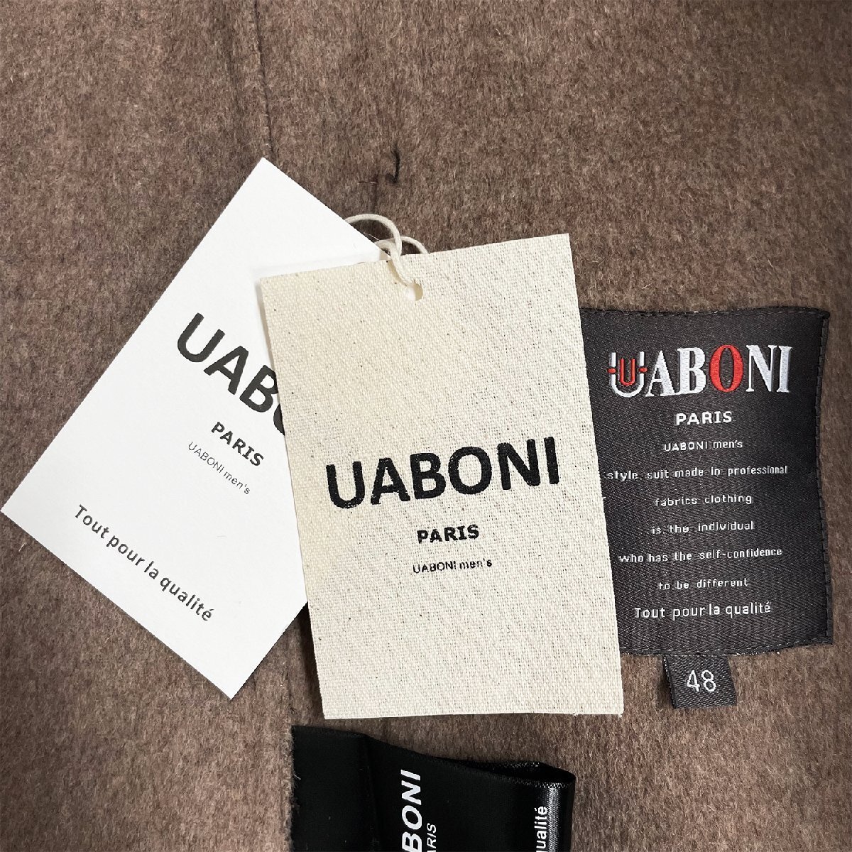 最高峰EU製＆定価7万◆UABONI*Paris*テーラードジャケット*ユアボニ*パリ発◆上級カシミヤ 暖かさ ソフト チェック柄 ビジネス 紳士 2XL/52_画像9