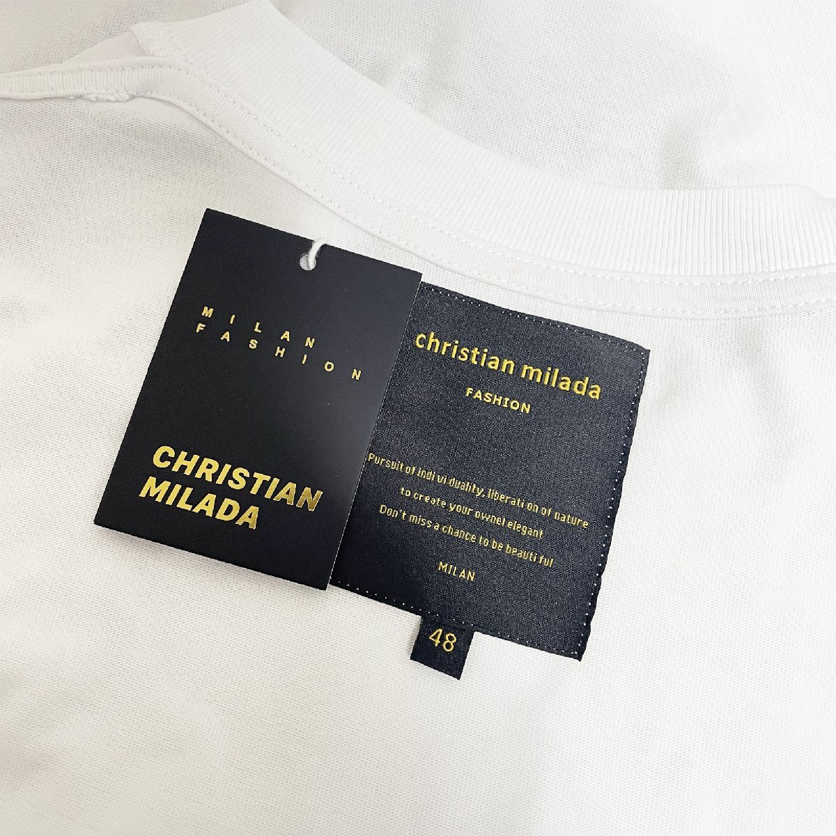 定価2万★christian milada・ミラノ発・半袖Tシャツ★コットン100％ 快適 通気 オシャレ クリスマス トップス スウェット ユニセックス XL_画像10