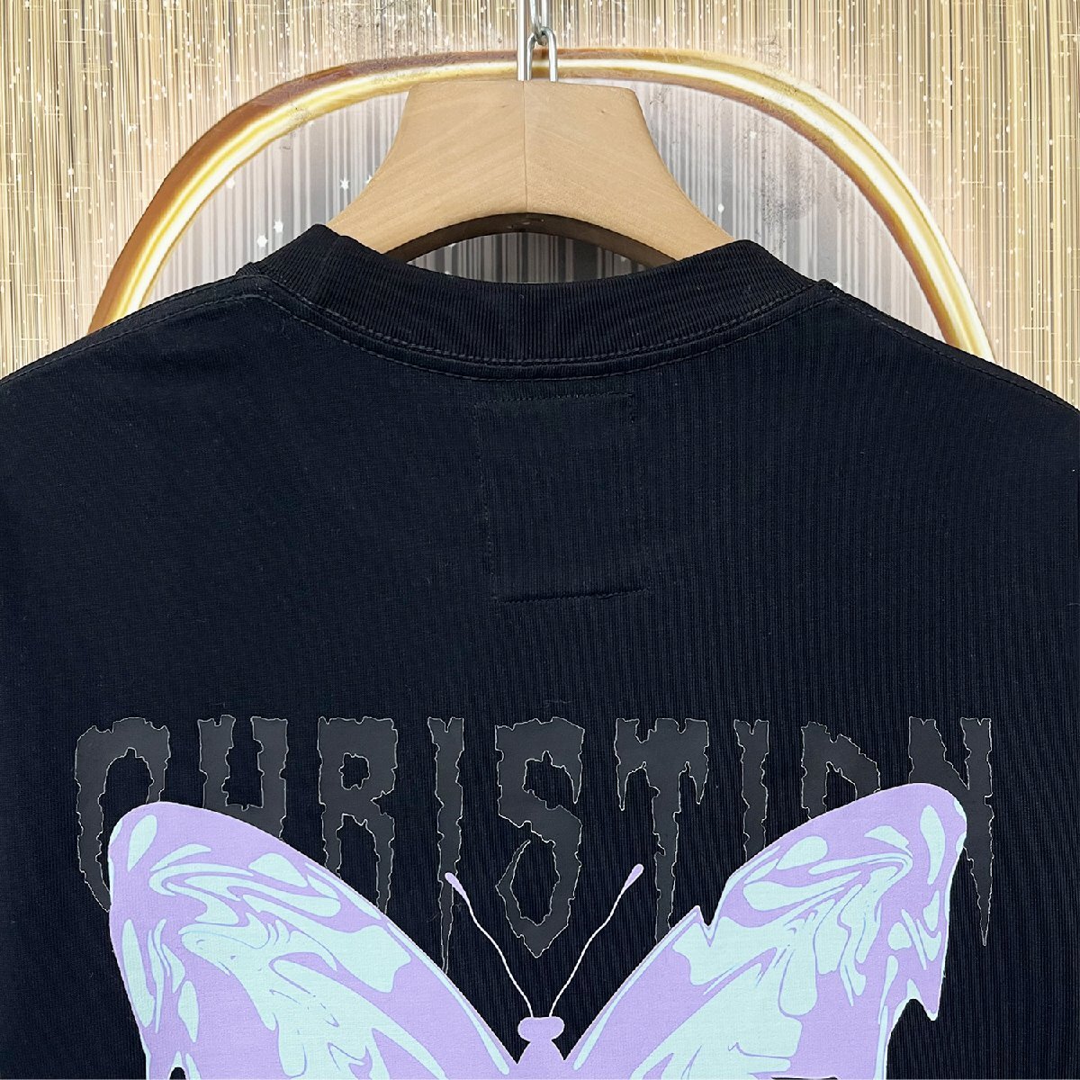 定価2万★christian milada・ミラノ発・半袖Tシャツ★コットン100％ 薄手 通気 爽やか 蝶柄 個性 カットソー ストリート 男女兼用 夏2XL/52_画像4