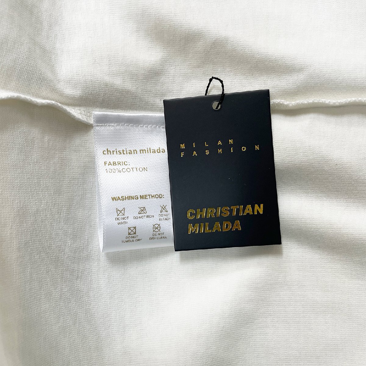 定価2万★christian milada・ミラノ発・半袖Tシャツ★コットン100％ 個性 通気吸汗 スウェット クルーネック 可愛い お洒落 L/48サイズ_画像9