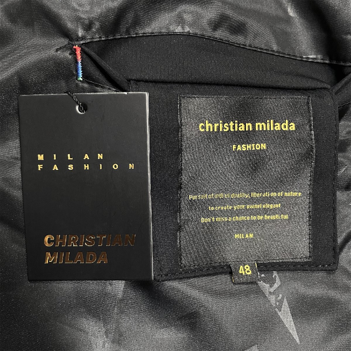 定価6万★christian milada・ミラノ発・ジャケット★上品 無地 薄手 防風 ブルゾン 通勤 ビジネス 外出着 紳士 メンズ 秋冬 L/48サイズ_画像9