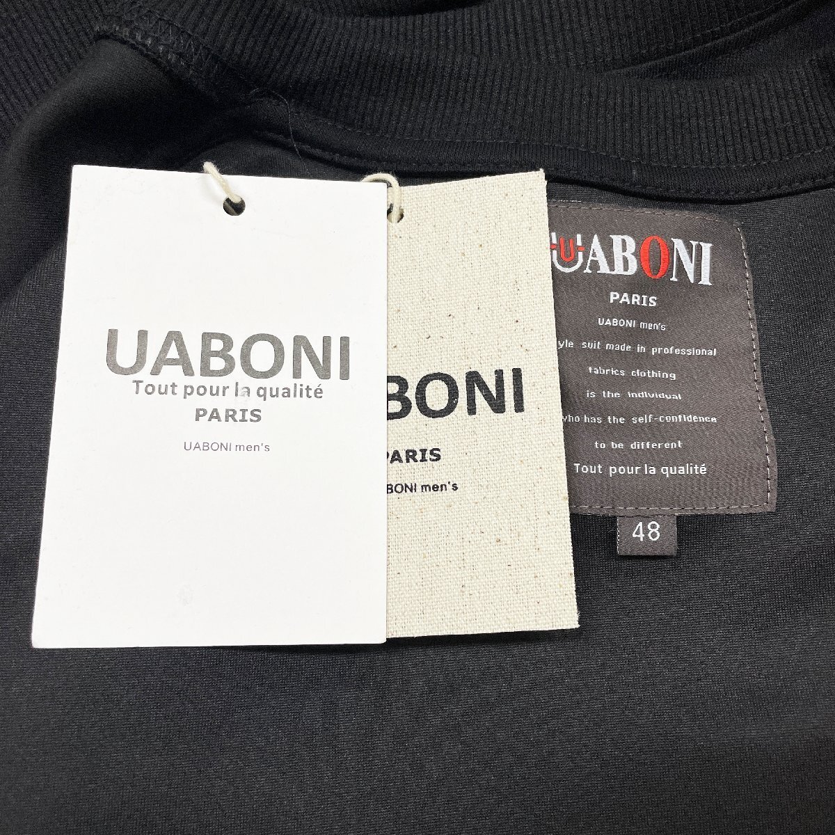 最高級EU製＆定価4万◆UABONI*Paris*トレーナー*ユアボニ*パリ発◆上品 コットン 通気 ゆったり 遊び心 スウェット カジュアル 定番 M/46_画像9