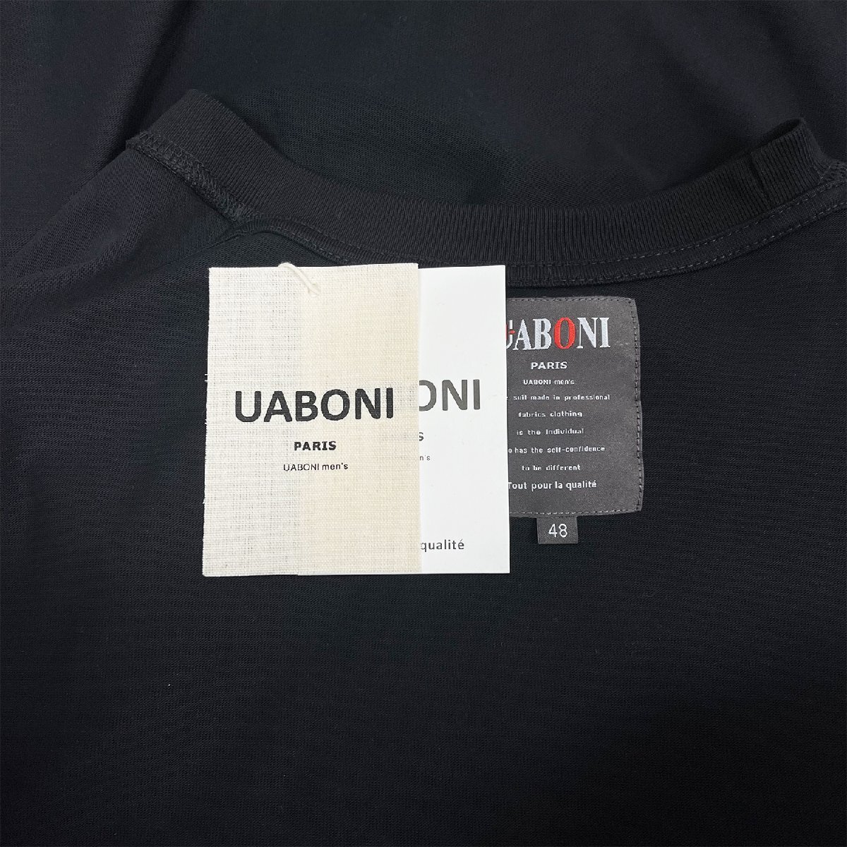 個性EU製＆定価2万◆UABONI*ユアボニ*半袖Tシャツ*フランス*パリ発◆高級 快適 ソフト クリスマス お洒落 スウェット カットソー XL/50_画像9