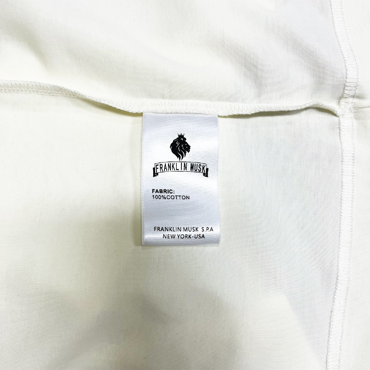 上級 定価2万 FRANKLIN MUSK・アメリカ・ニューヨーク発 半袖Tシャツ 通気 ソフト 快適 イラスト 別布 刺 個性 スウェット 夏 サイズ2の画像9