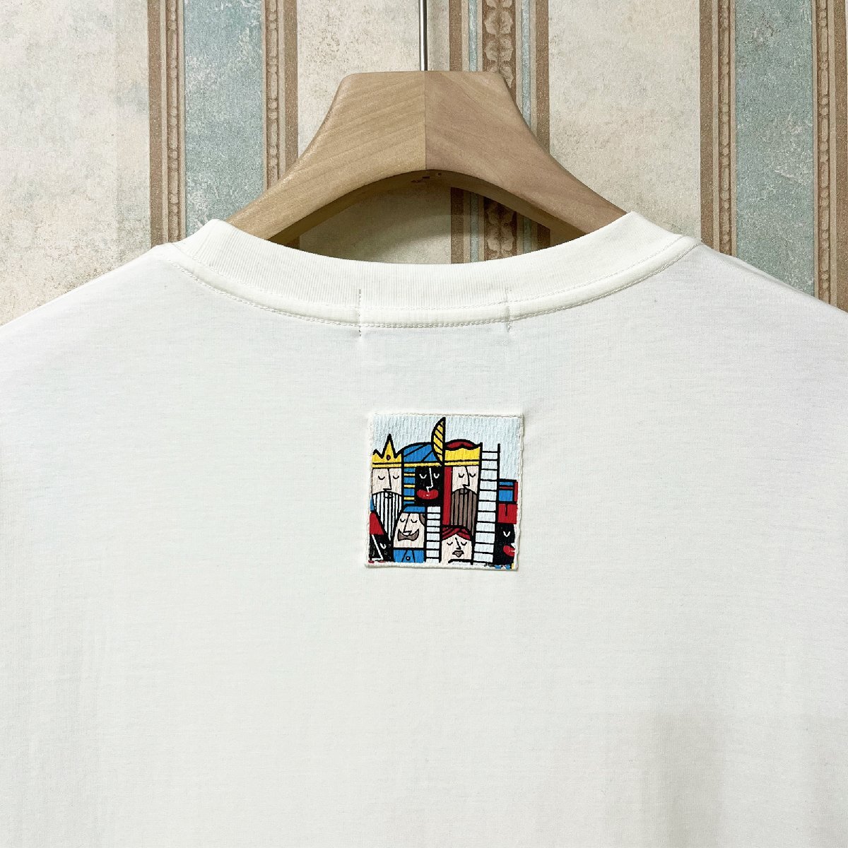 上級 定価2万 FRANKLIN MUSK・アメリカ・ニューヨーク発 半袖Tシャツ 通気 ソフト 快適 イラスト 別布 刺 個性 スウェット 夏 サイズ2の画像4