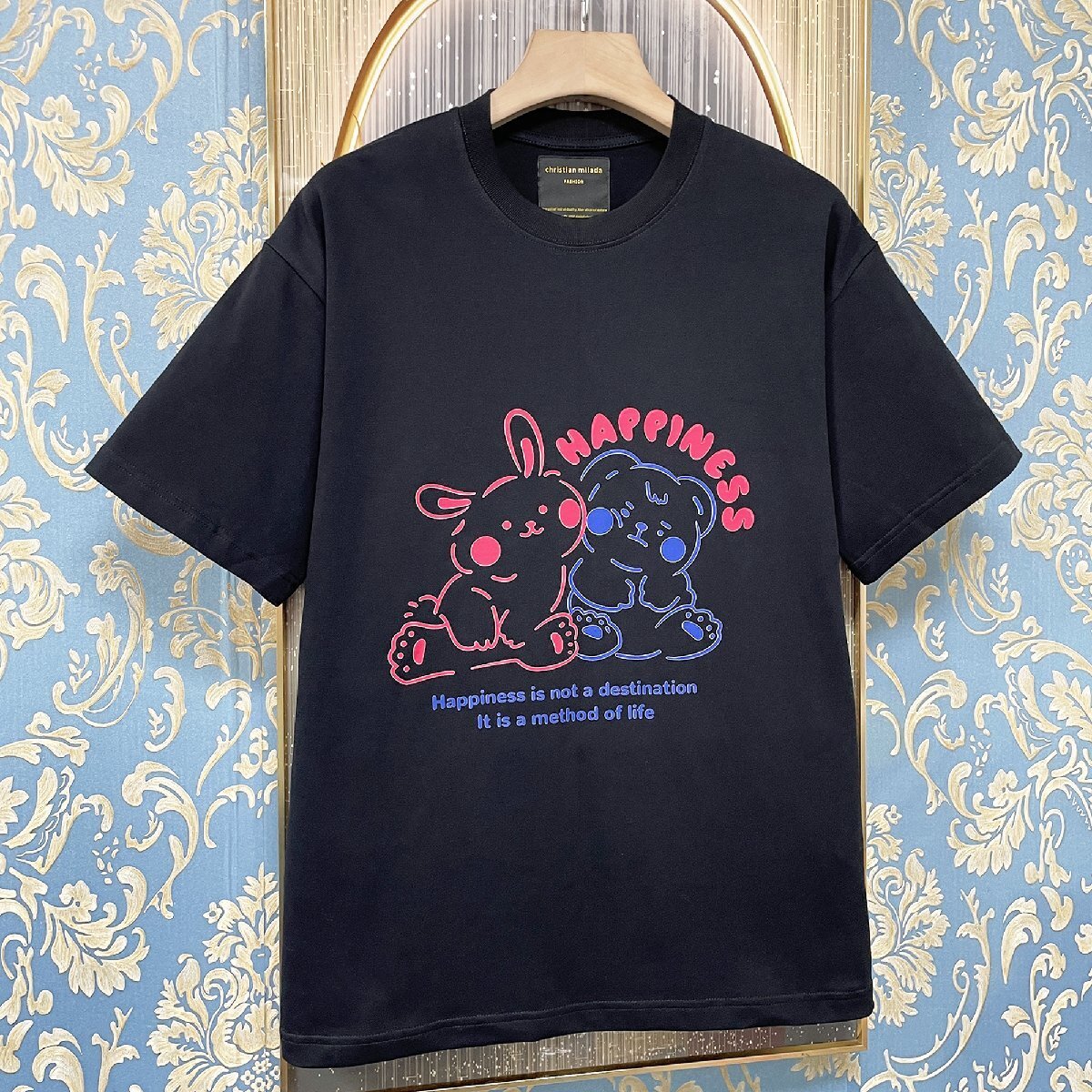 定価2万★christian milada・ミラノ発・ 半袖Tシャツ★コットン100％ 薄手 吸汗 通気 快適 スウェット 可愛い シンプル 日常 夏服 L/48_画像10