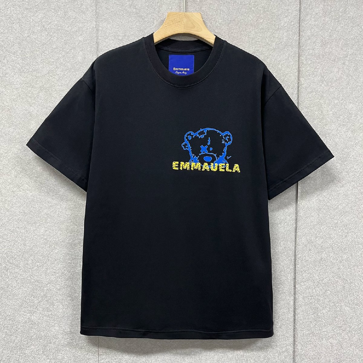 上級・半袖Tシャツ 定価2万◆Emmauela・イタリア・ミラノ発◆定番 快適 通気 吸汗 クマ ロゴ 可愛い スウェット カットソー 日常 M/46_画像2