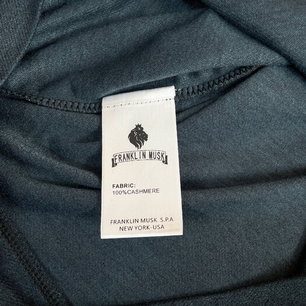 高級 定価5万 FRANKLIN MUSK・アメリカ・ニューヨーク発 ポロシャツ カシミヤ 上質 ソフト フェイドレイヤ 切替 ビジネス ゴルフ サイズ3_画像10