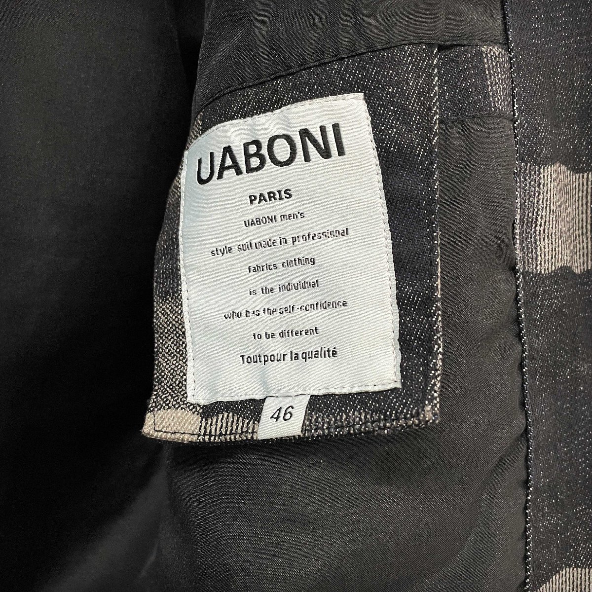 一枚限定EU製&定価6万◆UABONI*Paris*ジャケット*ユアボニ*パリ発◆コットン混 防風 洗練 頑丈 チェック柄 アメカジ トレンド 紳士 M/46_画像9