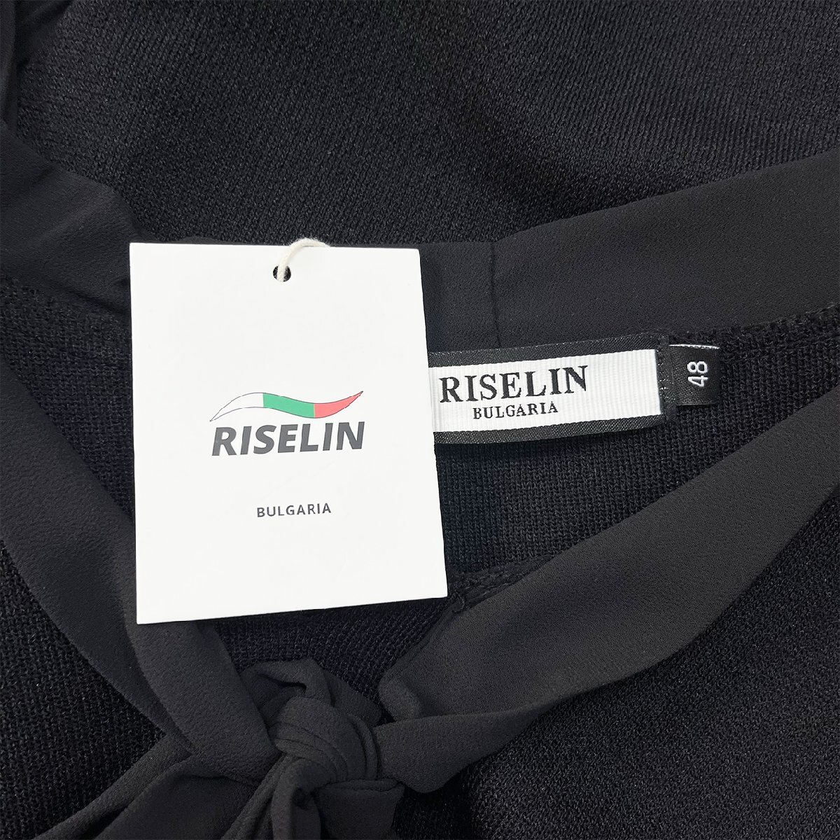 最高級ヨーロッパ製※定価4万◆ブルガリア発※RISELIN ブラウス 上品 伸縮性 ソフト 快適 ニット リボン プリーツ きれいめ 洗練 通勤 L_画像9