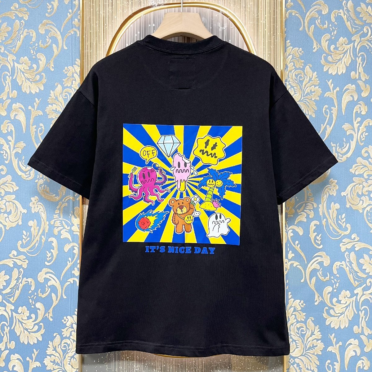 定価2万★christian milada・ミラノ発・半袖Tシャツ★コットン100% 個性 薄手 快適 遊び心 オシャレ スウェット カットソー 日常 2XL/52_画像1