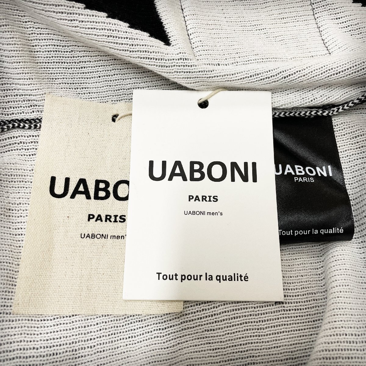 ★★最高級EU製＆定価4万◆UABONI*Paris*プルオーバー*ユアボニ*パリ発◆高級ウール 個性 総柄 トライアングル セーター トレーナー XL/50_画像10