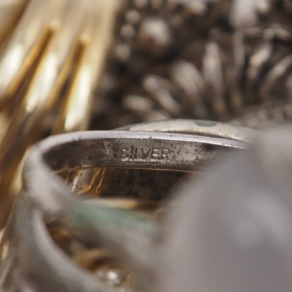 R0409 リング 指輪 まとめて 500g以上 セット 真珠 パール シルバー カラーストーン多数 大量 1円の画像8