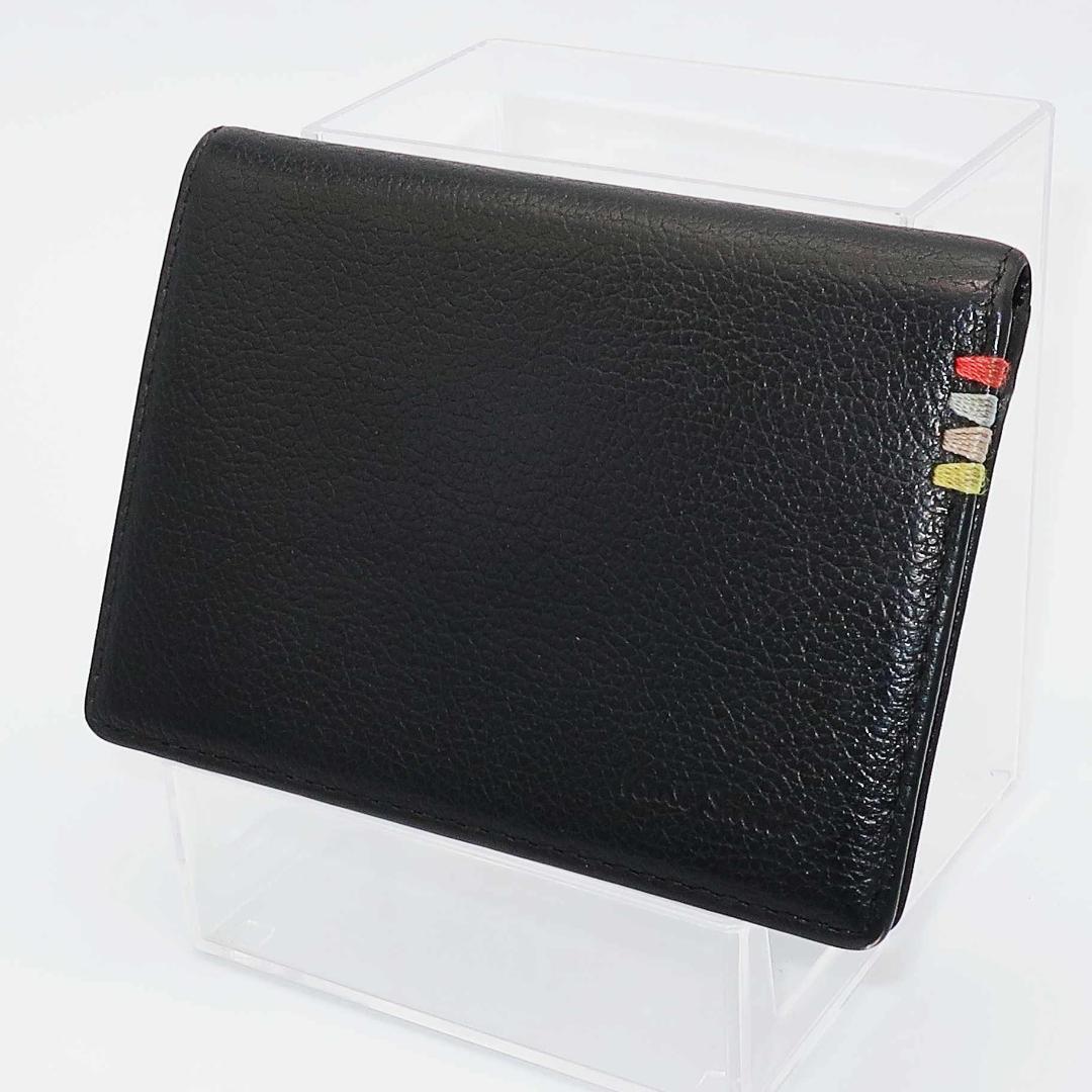 正規品 ポールスミス Paul Smith 名刺入れ カードケース マルチカラー Authentic Mint Black Leather Card case_画像1