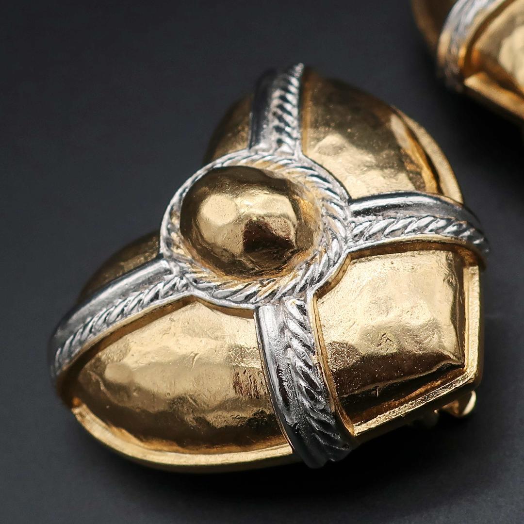 正規品 ジバンシィ GIVENCHY 特大イヤリング Large Earrings Pair ハート Heart Gロゴ パッド付き Pad Authentic Mintの画像4