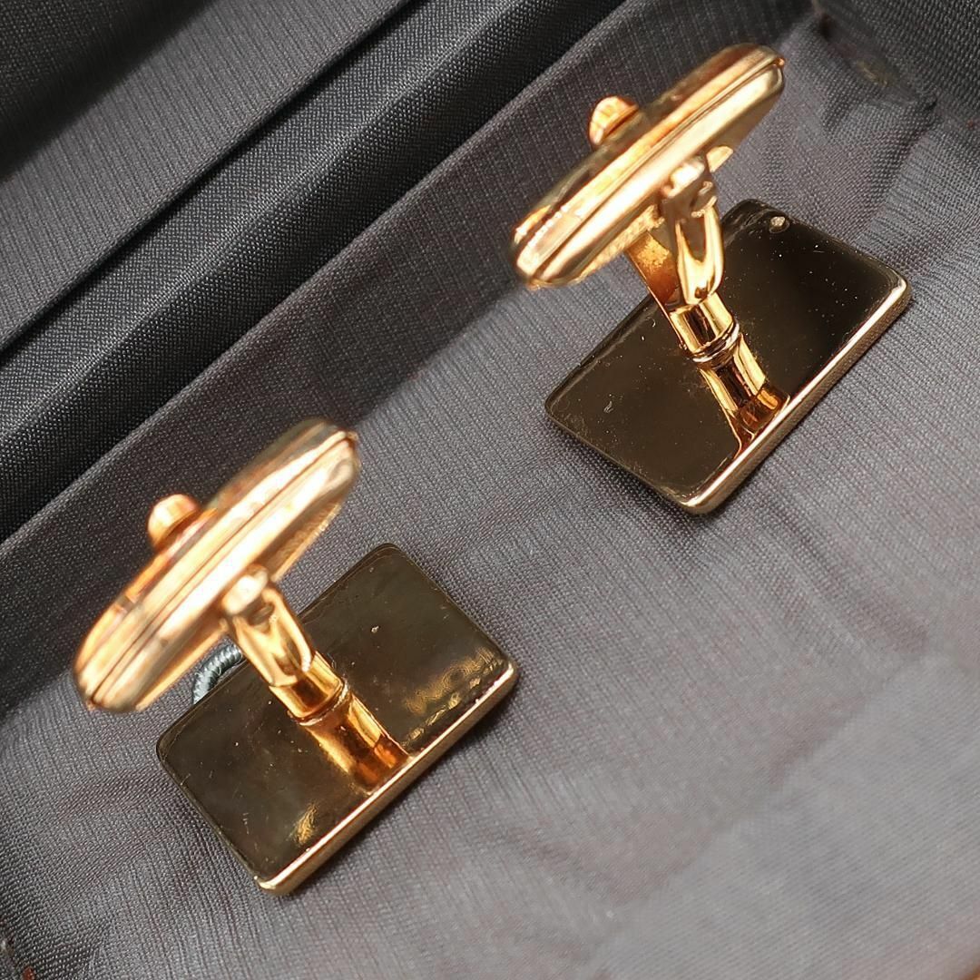 正規品 ディオール Dior タイピン Necktie pin カフス Cuffs ゴールド Gold 黒 Black セット Set 箱 Box Authentic Mintの画像5