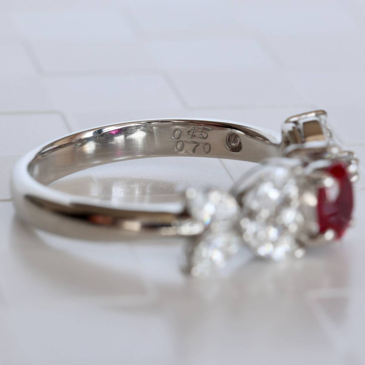 Pt900 ルビー 0 45ct ダイヤモンド 0 70ct リング プラチナ Pt900 ルビー 0 45ct ダイヤモンド 0 70ct リング プラチナ