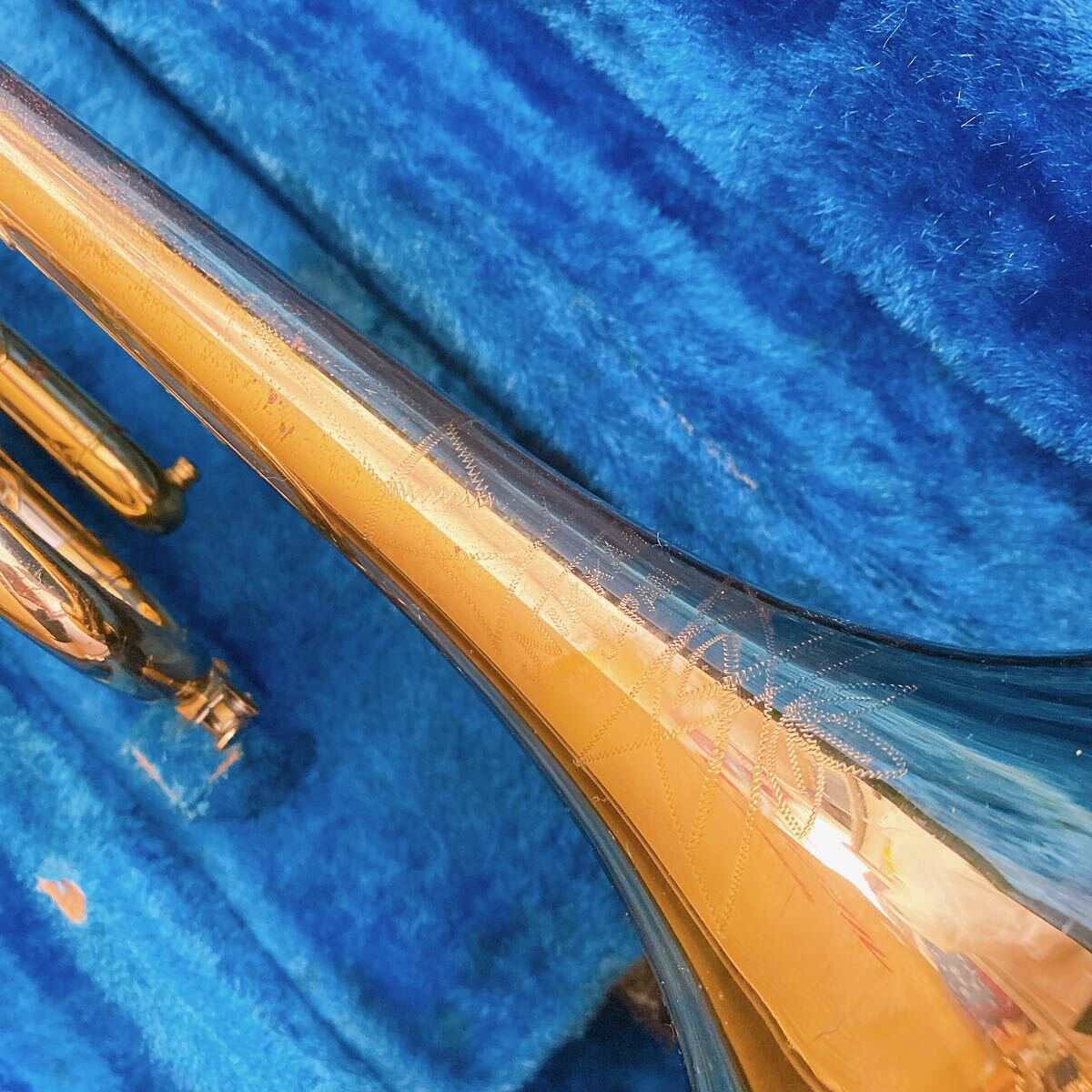 ジャンク nikkan ニッカン B♭トランペット TR-231 管楽器 マウスピース2個付き ハードケースあり トランペット 金管楽器の画像3