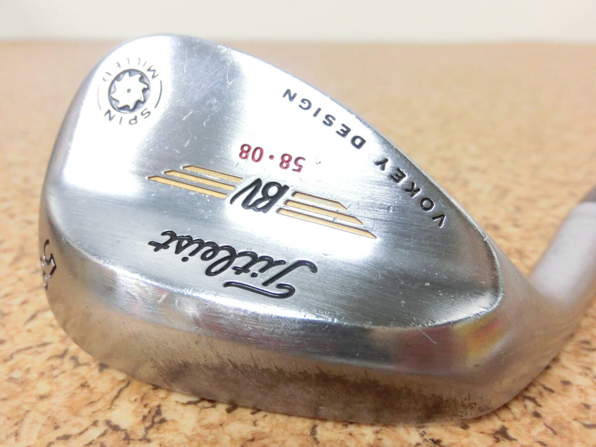 レフティ♪Titleist タイトリスト VOKEY SPIN MILLED ボーケイ ウェッジ 58° 08 スチールシャフト Dynamic Gold FLEX-? 中古品♪F2652の画像1