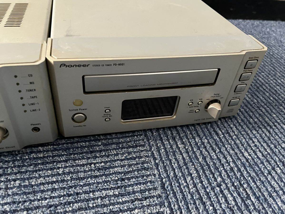 1円スタート Pioneer パイオニア STEREO CD TUNER PD-N901 AMPLIFIER A-N701 カセットデッキ T-N901 MDレコーダー MJ-N901 通電確認済みの画像5