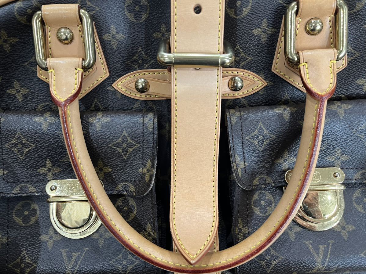 1円スタート LOUIS VUITTON ルイヴィトン マンハッタンGM モノグラム ハンドバッグ 肩掛け M40025 レディース ブラウン LV 中古 美品の画像3