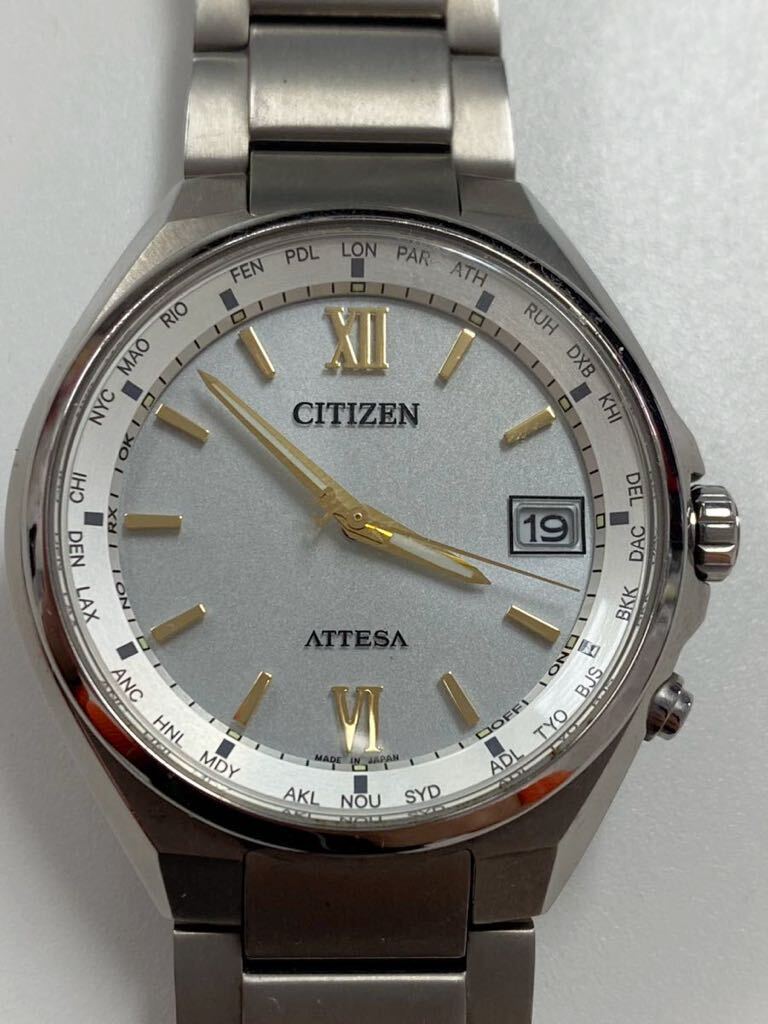 1円スタート CITIZEN シチズン ATTESA アテッサ メンズ腕時計　H149-S125626 デイト ソーラー 腕時計_画像1