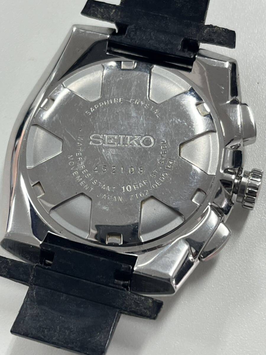 1円スタート SEIKO Sportura Chronograph 100M セイコー 7T62-0ED0 スポーチュラ クロノグラフ メンズ 腕時計 クォーツ フェイスのみ_画像2