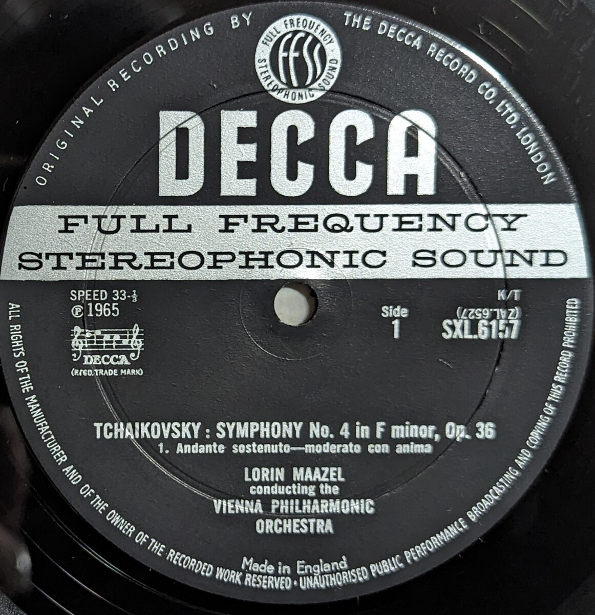 英Decca SXL6157◆チャイコフスキー:交響曲第4番-ロリン・マゼール/ウィーン・フィルハーモニー管弦楽団の画像3