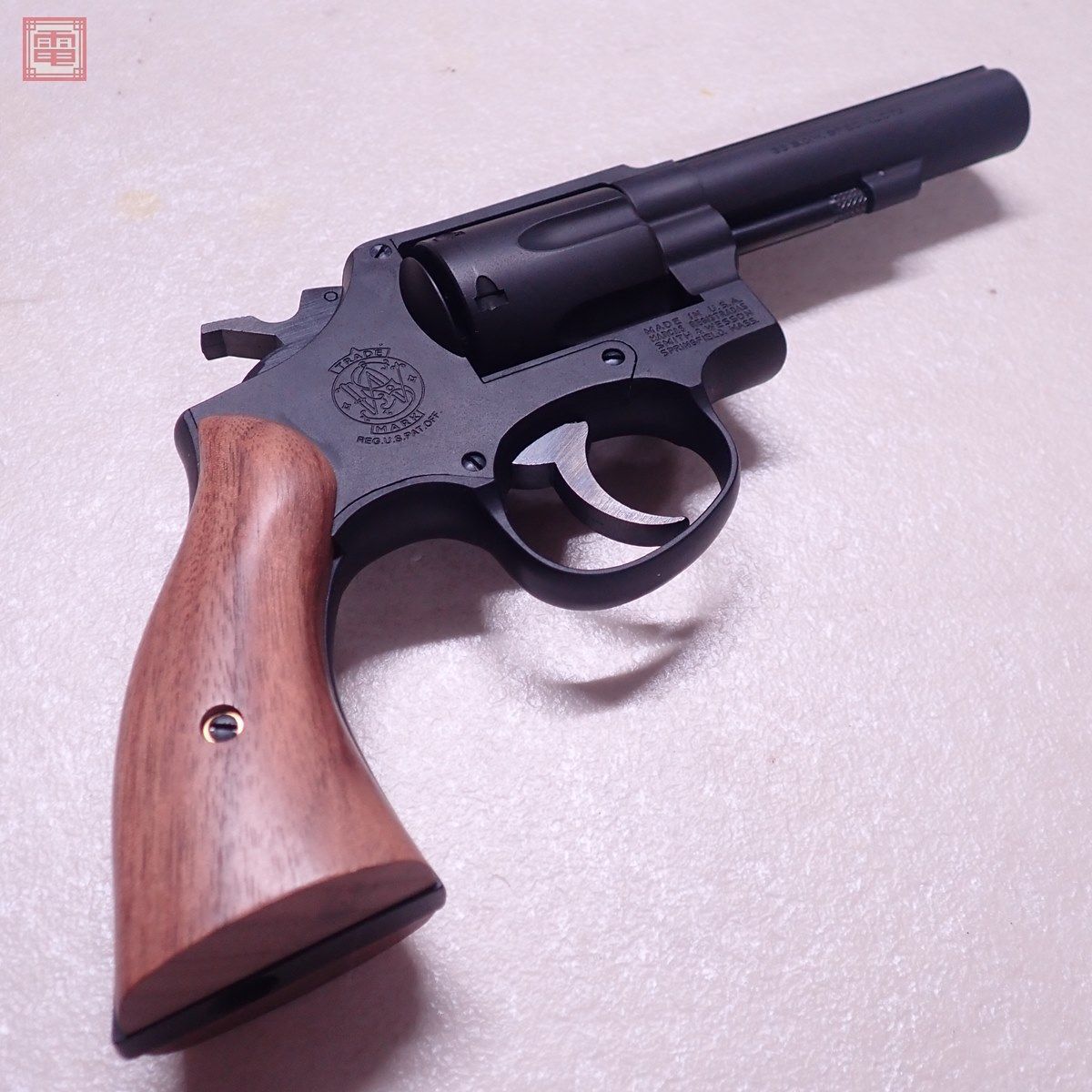 マルシン ガスリボルバー S&W M10 ブラックHW スムース木製グリップ仕様 6mmBB Xカートリッジ スペアXカートリッジ付 現状品【20_画像3