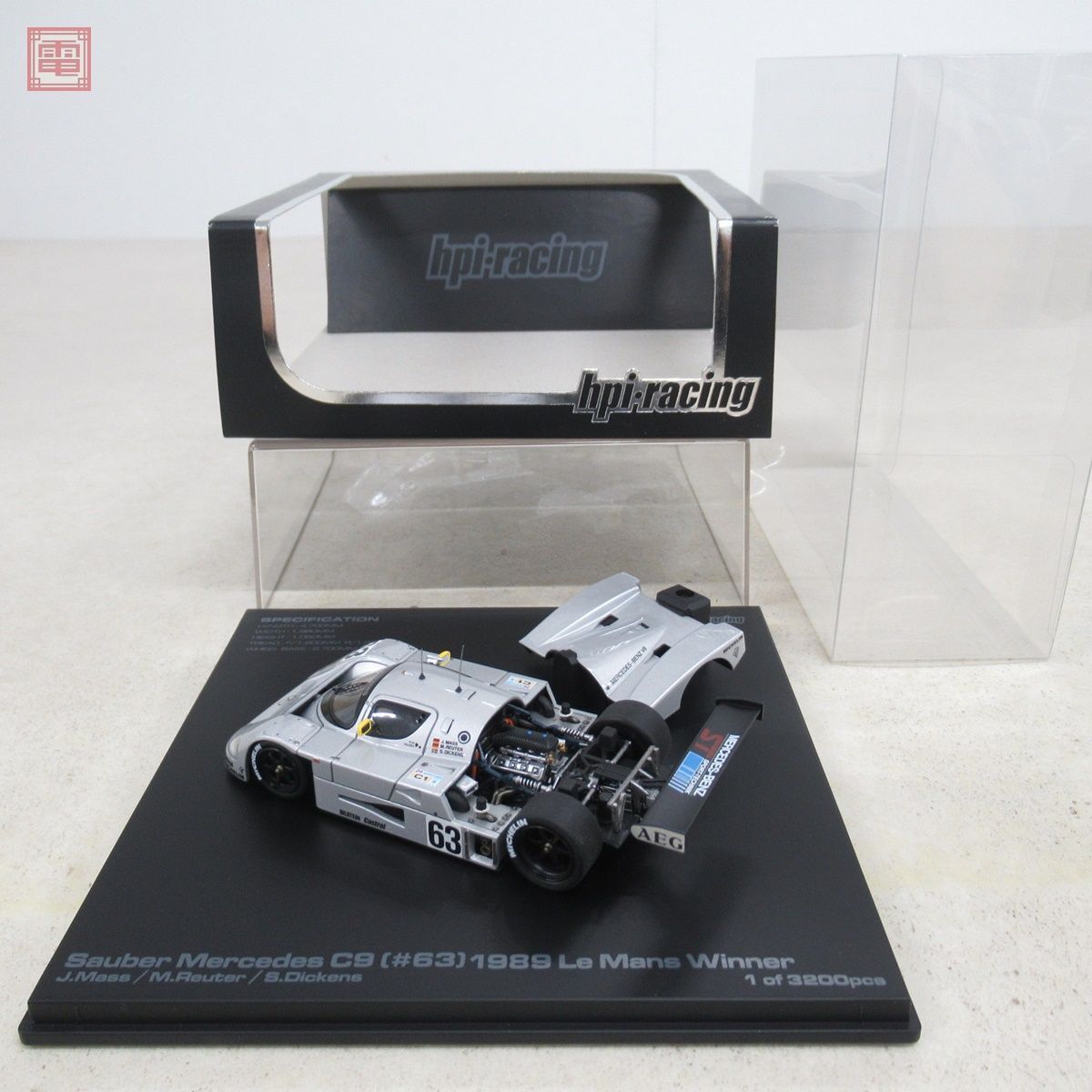 hpiレーシング 1/43 ザウバー メルセデス C9 #63 1989 ル・マン No.991 hpi-racing Sauber Mercedes Le Mans Winner【10の画像1