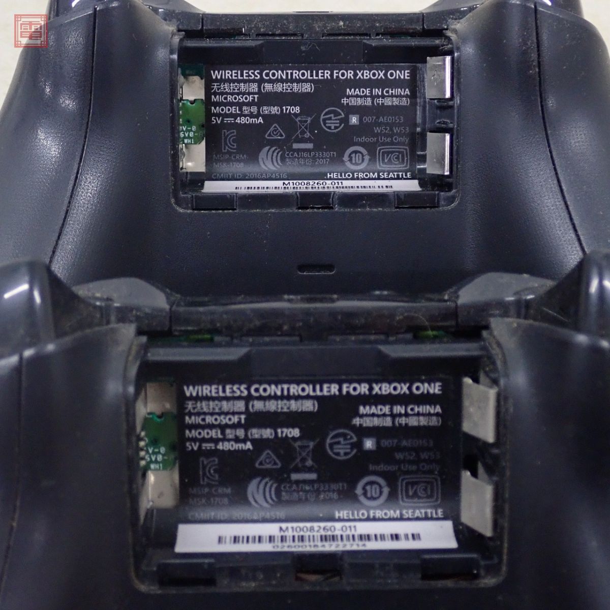 動作品 XBOX ONE ワイヤレスコントローラー MODEL 1708 ブラック まとめて 2個セット マイクロソフト Microsoft ジャンク【10